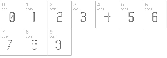 Labtop Superwide Outline numbers 0-9 preview
