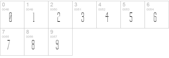 Labtop Upper Outline numbers 0-9 preview