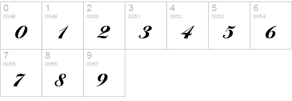 LarissaExtrabold Regular numbers 0-9 preview