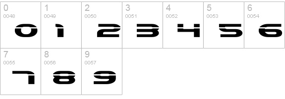 Laserian numbers 0-9 preview