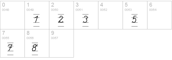 Latline numbers 0-9 preview