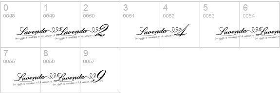 Lavenda Demo-FreeForPersonalUse numbers 0-9 preview