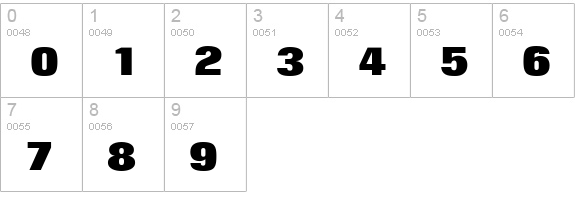 Layout Black SSi Black numbers 0-9 preview