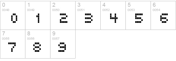 LCD Regular numbers 0-9 preview