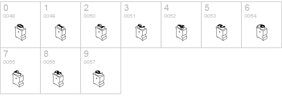 LeadTypeLeftInked numbers 0-9 preview