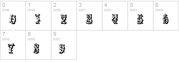 Leafyshade numbers 0-9 preview