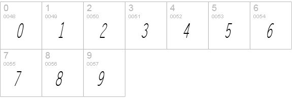 Lechter Thin Italic numbers 0-9 preview