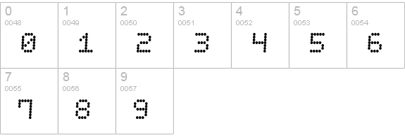 LED Counter 7 Italic numbers 0-9 preview