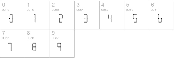 LEDFontHC numbers 0-9 preview