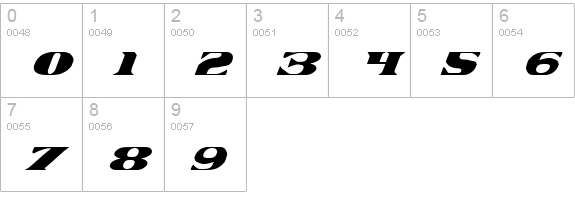 Legal Tender Italic numbers 0-9 preview