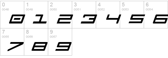 Legion Italic numbers 0-9 preview