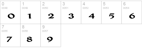 Leo Extended Bold numbers 0-9 preview
