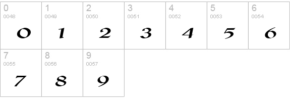 Leo Extended Italic numbers 0-9 preview