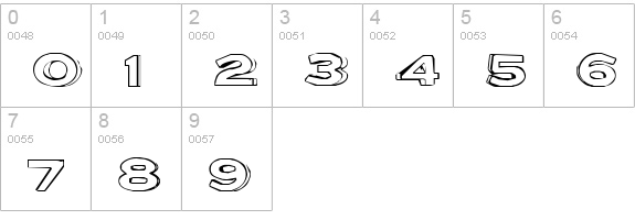 Letter Set B numbers 0-9 preview