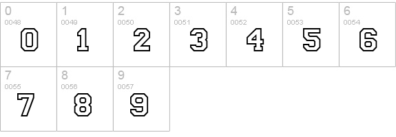 Letter Sweater Open Display SSi Bold numbers 0-9 preview