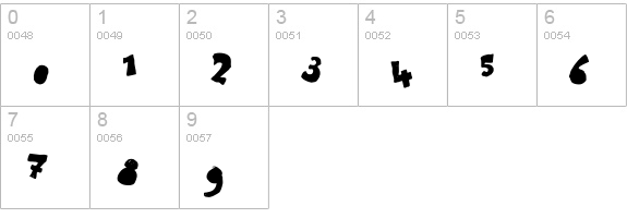 Letterine-EsagerateBlack numbers 0-9 preview