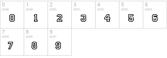 Letterman Regular numbers 0-9 preview