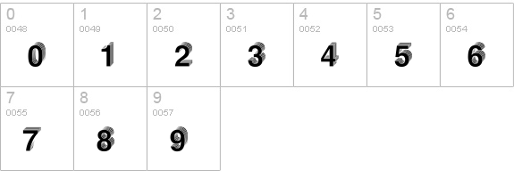 LevelFour numbers 0-9 preview