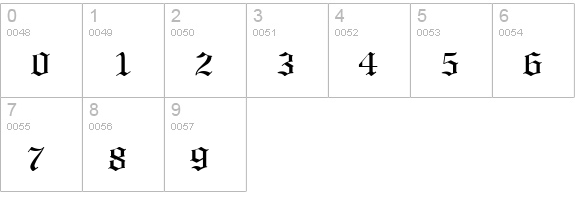 LightText-Regular numbers 0-9 preview