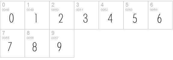 Limerick-XlightCond numbers 0-9 preview