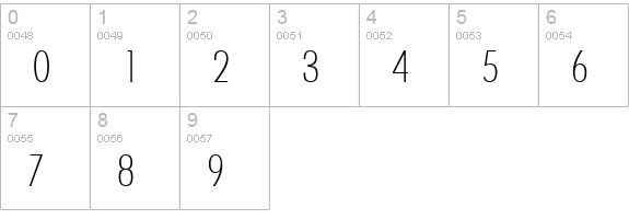 LimerickCdSerial-Xlight-Regular numbers 0-9 preview