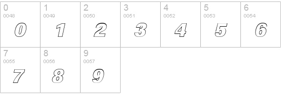 LinearOu-Heavy-Italic numbers 0-9 preview
