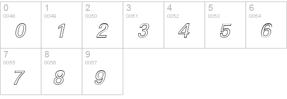 LinearOu-Italic numbers 0-9 preview
