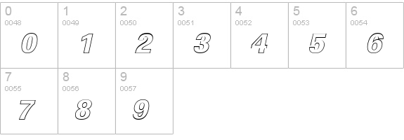 LinearOu-Xbold-Italic numbers 0-9 preview