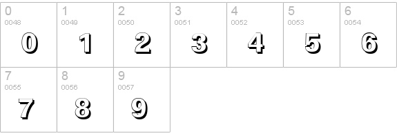 LinearSh-Xbold-Regular numbers 0-9 preview