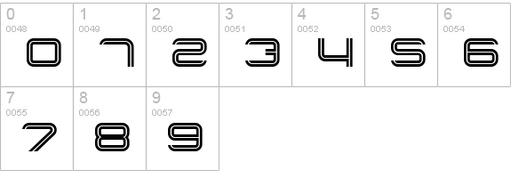 Liner Regular numbers 0-9 preview
