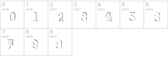 Linford numbers 0-9 preview