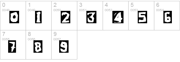 LinoLeumInvers numbers 0-9 preview