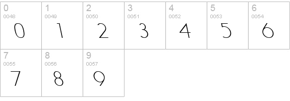 LitheLeftyLight Regular numbers 0-9 preview