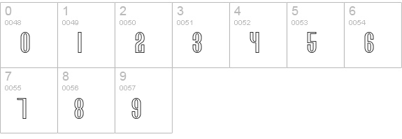 Lithia-Outline numbers 0-9 preview