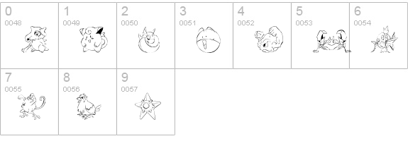 LMS Poke'mon Master DingBat numbers 0-9 preview