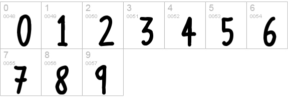 Long Loving Letters
 numbers 0-9 preview