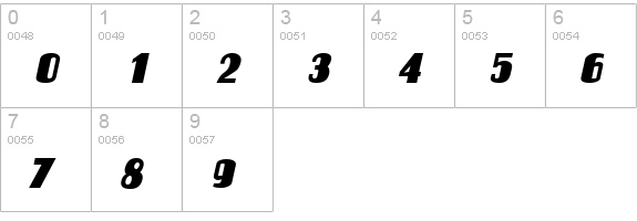 Louisianne Italic numbers 0-9 preview