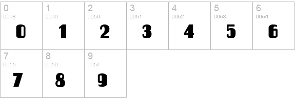 Louisianne Regular numbers 0-9 preview