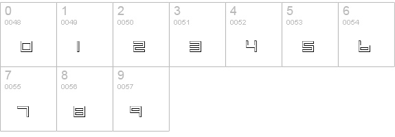 Low Gun Screen Outline numbers 0-9 preview