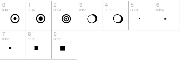 Lucida Stars numbers 0-9 preview