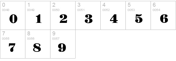 Magazine-Heavy-Regular numbers 0-9 preview