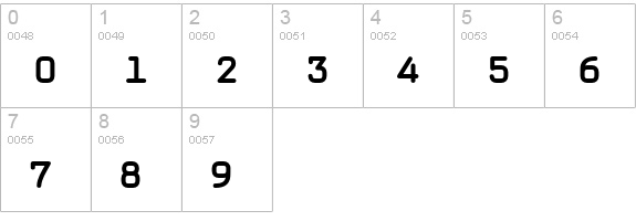 MagdaCleanMono-Bold numbers 0-9 preview
