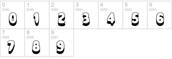 Magical Mystery Tour Outline Shadow numbers 0-9 preview