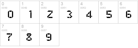 MakestencilAlp numbers 0-9 preview