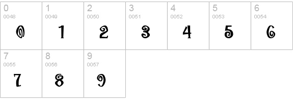 Mambo-Bold numbers 0-9 preview