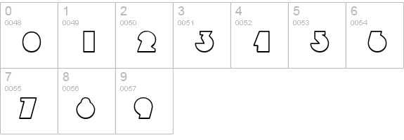 MandrelOutline numbers 0-9 preview