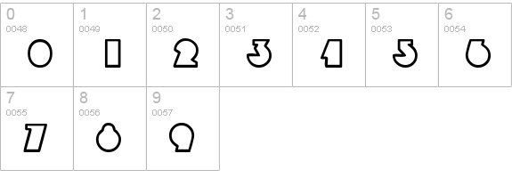 MandrelOutline Bold numbers 0-9 preview