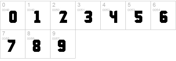 Manly Man Font Regular numbers 0-9 preview