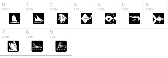 Maritime Reversed numbers 0-9 preview