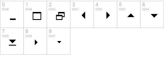Marlett numbers 0-9 preview